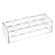 10-Well Acrylic Test Tube Rack Holder 40mm Hole Dia. Clear for Lab Tube
