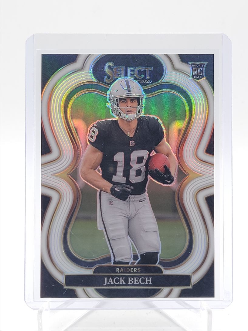 JACK BECH 2025 SELECT SUITE LEVEL ROOKIE WHITE PRIZM RAIDERS RC /35 Q6638