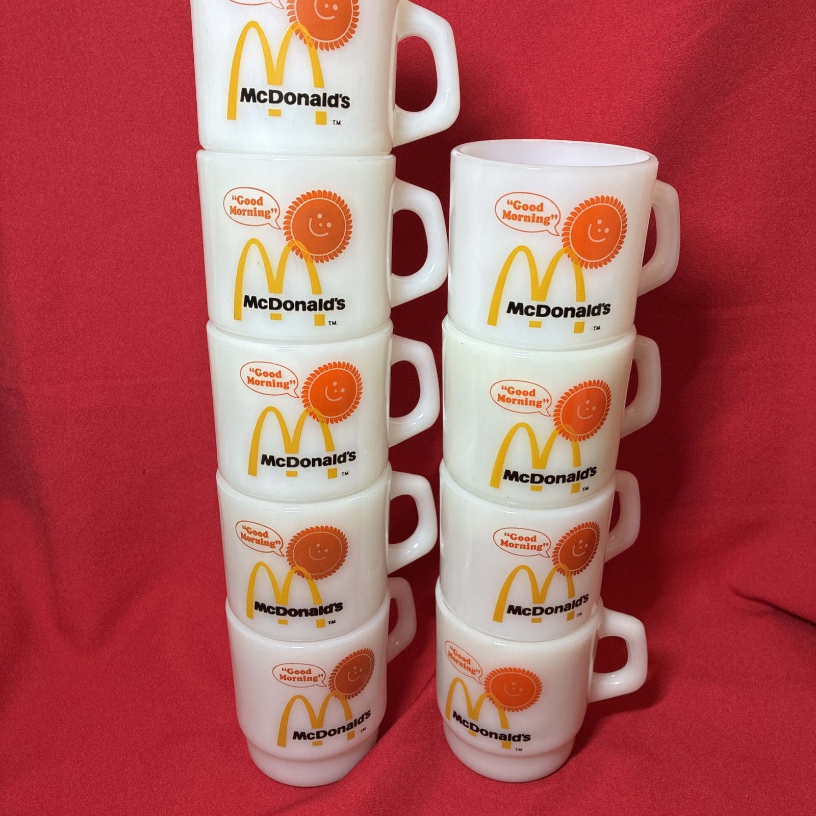 McDonald's Good Morning Mug Fire King Anchor Hocking Milk Glass Vintage