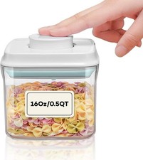 16Oz 2 Cup Pop Top Airtight Food Storage Canister Clear Plastic Container For