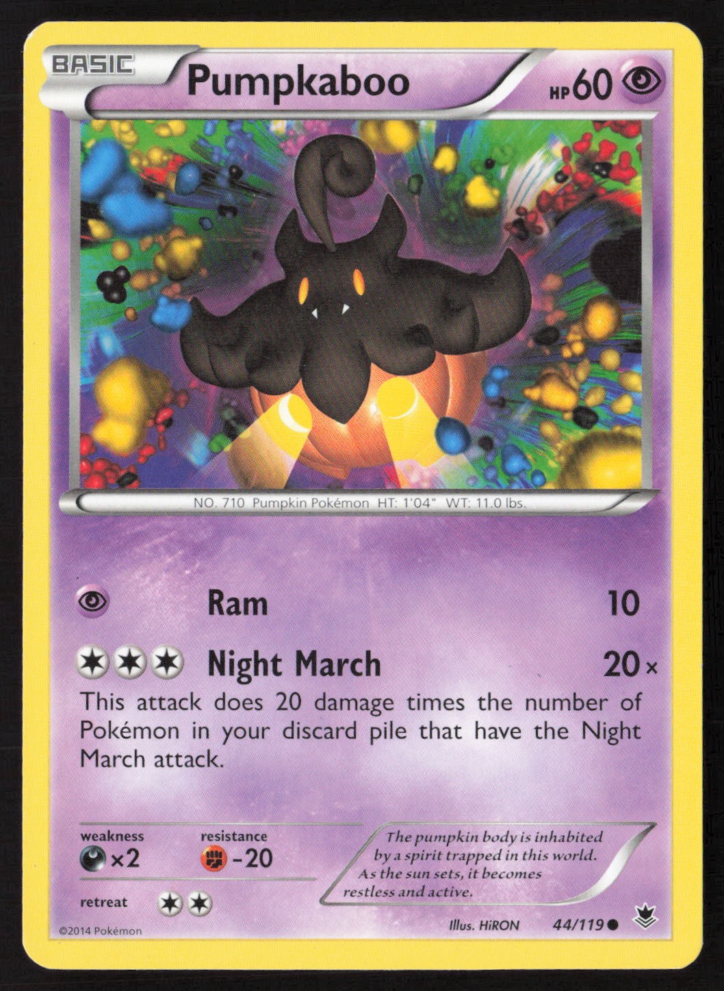 Pumpkaboo 44/119 Common Phantom Forces Pokemon Moderately Played