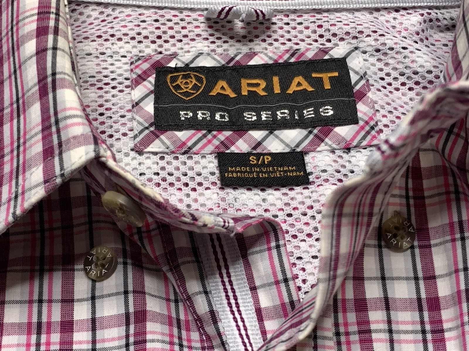 Ariat Pro Series Small Button Down Multicolor Pla… - image 9