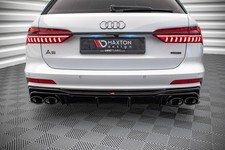 Heckdiffusor mit Endrohr Attrappe Schwarz für Audi A6 S-Line C8 Maxton Design