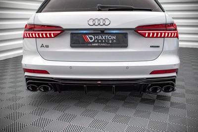 Heckdiffusor mit Endrohr Attrappe Schwarz für Audi A6 S-Line C8 Maxton Design