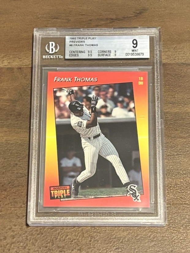 1992 Donruss Triple Play PREVIEW Frank Thomas #6 HOF BGS 9 - RARE Promo POP 4