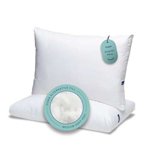 Essential Pillow for Sleeping, Standard, White, Two Pack
