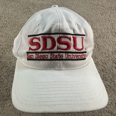 Vtg San Diego State Aztecs Hat Cap Snapback Men O/S White Split Bar The Game NCA