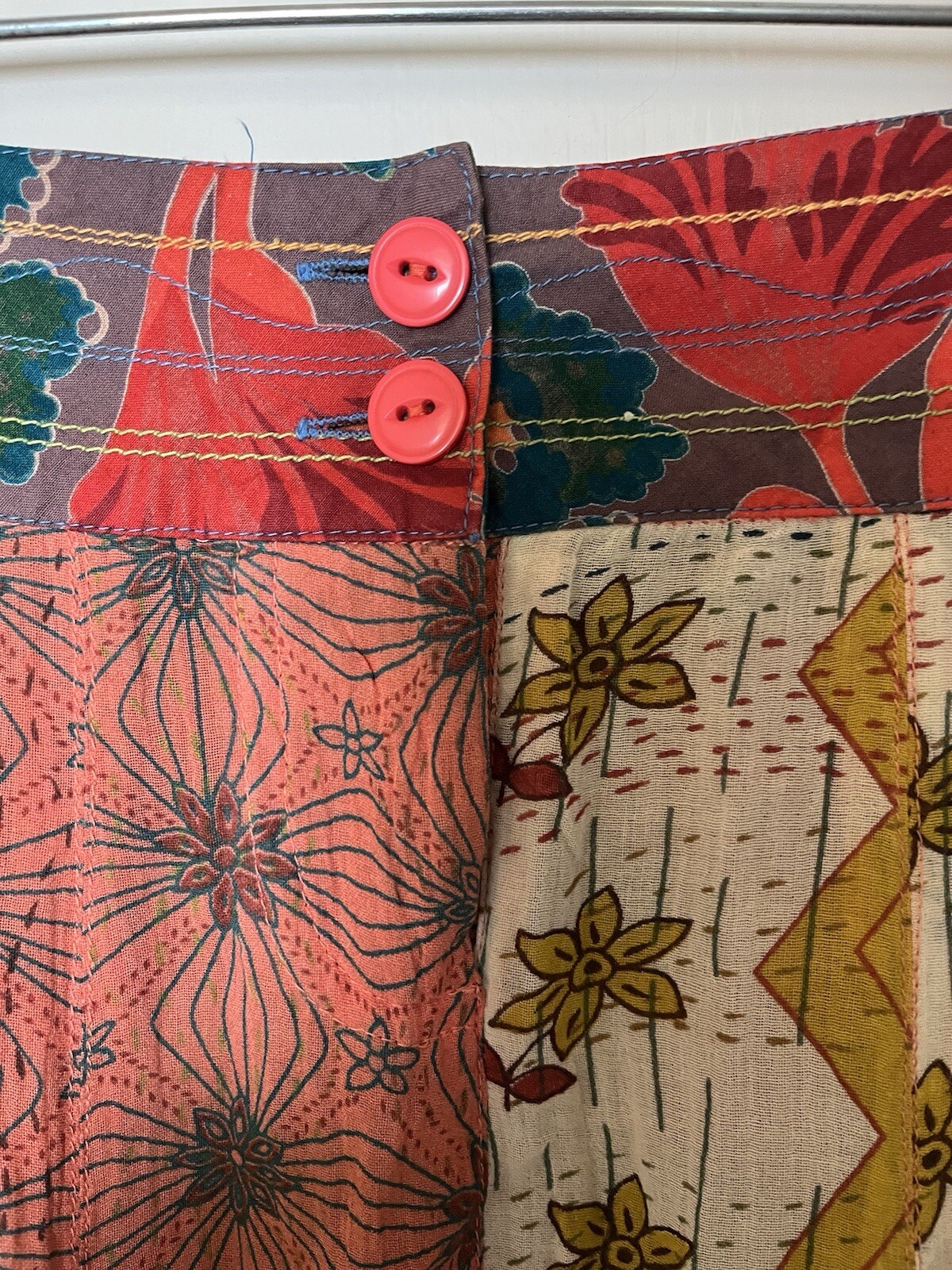 Lux Anthropologie Multicolor Patchwork Skirt Size… - image 2