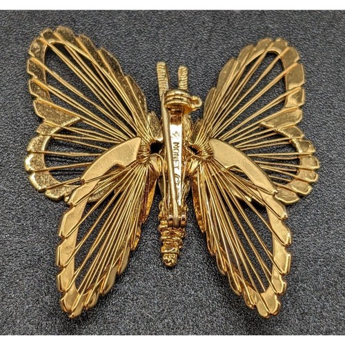 Monet Libelle und Schmetterling Vintage Goldton guter Zustand - Bild 5 von 9
