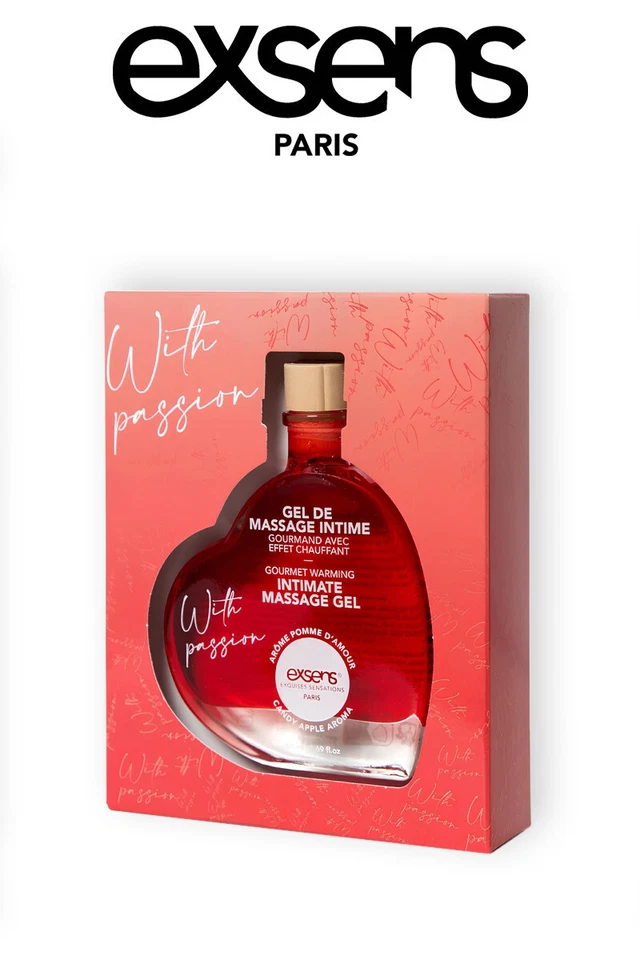 Huile de massage chauffante comestible Arôme Pomme d'Amour. - Photo 3/3