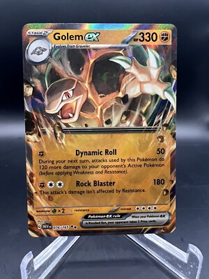 Golem Ex Pokemon Card Pokemon Golem Ex Half Art Card | 076/165 | Scarlet &  Violet: 151 Set | Holo Rare Pokemon 151 Full Art