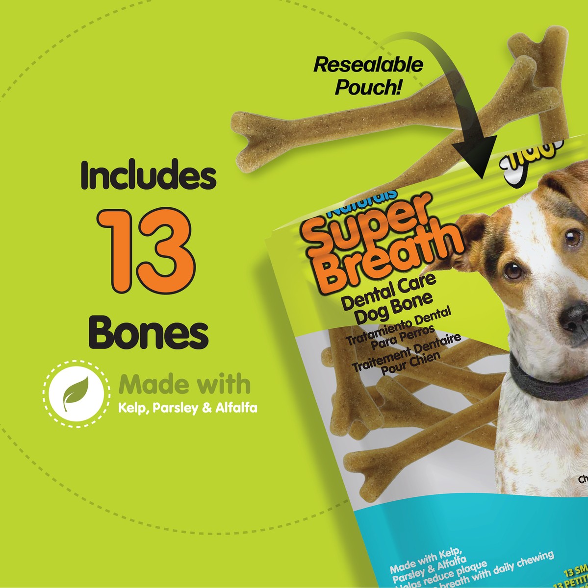 Dog Dental Chews FIDO NA-558 SUPER BREATH Bones MINI 21pk Dog