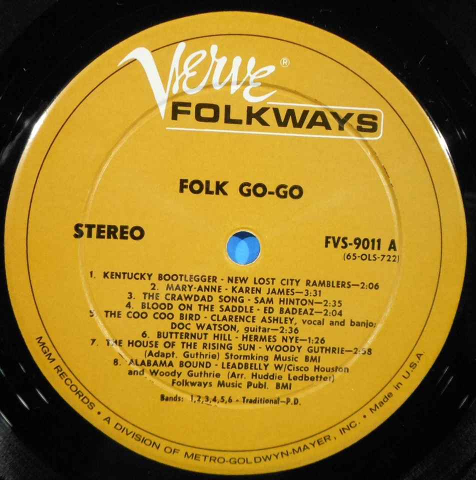 FOLK GO-GO LP 1965  VARIOUS WOODY GUTHRIE LEADBELLY GREAT CONDITION! VG++/VG+!! - Image 4 of 4