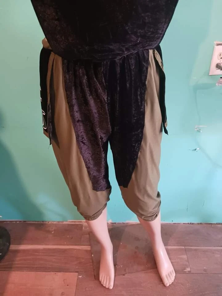 Pantalones de terciopelo negro con spandex verde de alta resistencia personalizados Foto 4 de 4