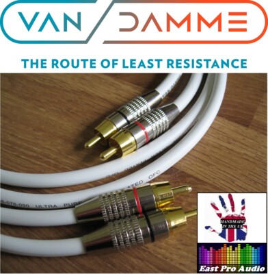 Cavi Interconnessione 24 AWG Cavi Audio RCA Van Damme Pro - OFC Puro, Placcati Argento, Per Hi-Fi E Studio Cavi RCA Auto