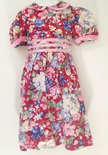Girls Polly Flinders Red Floral Dress Size 6