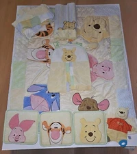 Disney Baby Peeking Pooh Nursery 8 Piece Set Quilt Comforter Crib Skirt Valance 