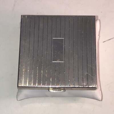 Dunhill Clearview Sterling Silver Powder Compact Art Deco No Monogram