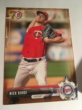 2017 Bowman Paper Prospects Jumbo 5x7 Nick Burdi Twins BP15 #'d 01/10 Gold