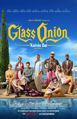 AA1620 Glass Onion A Knives Out Mystery Film 2022 Movie Poster 11x17