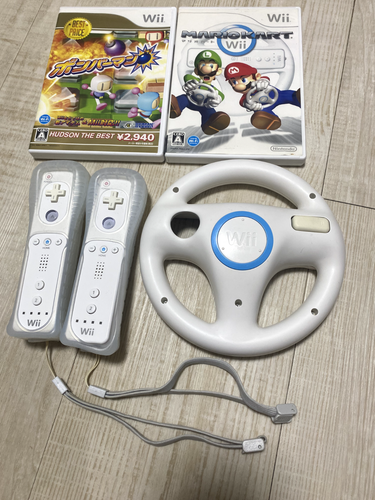 【OFFICIAL】Nintendo Mario Kart wii soft handle remote control set + Bonberman