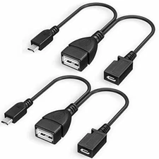 Micro Usb Otg Adapter With Power For Fire Stick/host Devices Etc. 2 Pack