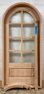 Rustic solid white oak lumber arched door you choose size and glass Beautiful