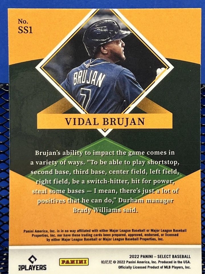 2022 Panini Select VIDAL BRUJAN Tampa Bay Rays Select Stars SS1 - Image 2 of 2