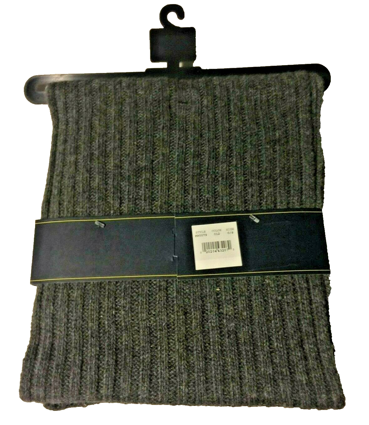 Polo Ralph Lauren set 2 pezzi cappello e sciarpa in lana di agnello a costine grigio nero Big Pony