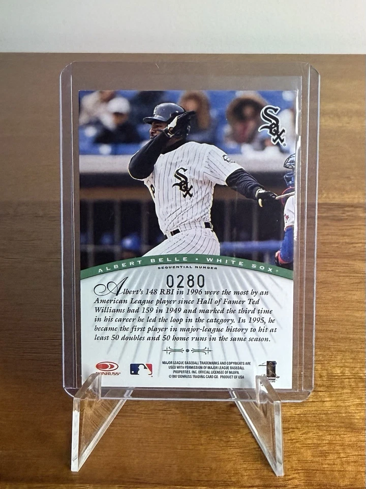 Albert Belle 1997 Donruss Signature Series Millennium Marks Auto 280/400 Salón de la fama? SP Foto 2 de 2