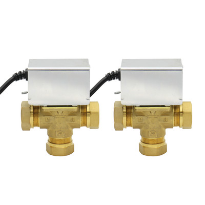 2 x 3-Port Mittelposition Motorventil 28 mm Anschluss (Zweierpack)