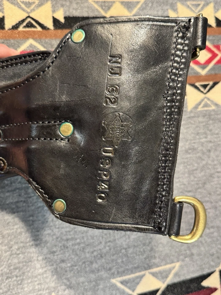 Coldre de ombro de couro Tex Shoemaker USP40 NJ 62 edição policial soldado estadual - Imagem 4 de 4