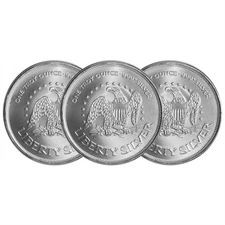 Lot of 3 - 1 Troy oz A-Mark .999 Fine Silver Round