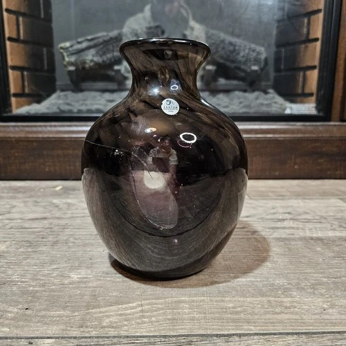 Fenton Handmade Vase Artist Signed CRACKED SEE PICTURES