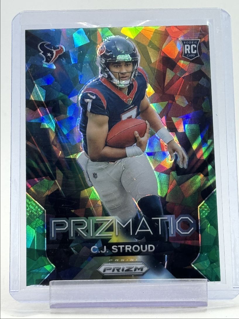 C.J. STROUD 2023 PANINI PRIZM PRIZMATIC ROOKIE GREEN ICE TEXANS RC Q2756