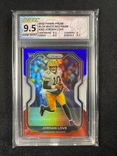 2020 Panini Prizm Blue White Red #363 Jordan Love RC Rookie Packers GBTC 9.5
