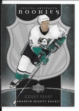 2005-06 UD Artifacts Rookies Corey Perry Rookie RC Card /750 #201. rookie card picture