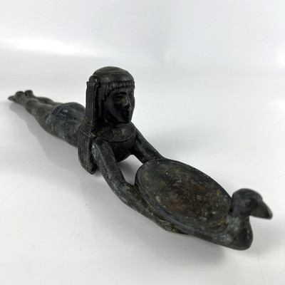 Vintage Art Deco Ronson Egyptian Revival Queen of the Nile Incense Burner Bronze