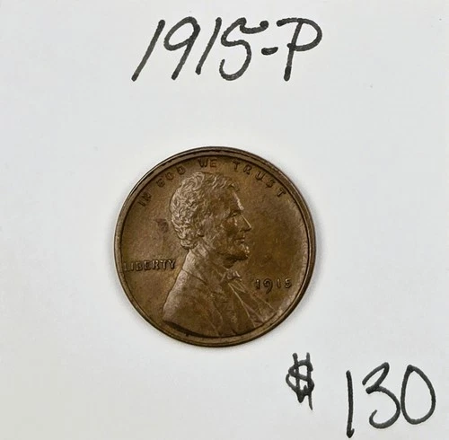 1915-P Lincoln Cent - TOUGHER DATE - AU Condition - FREE SHIPPING!