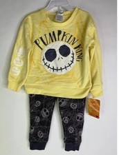 DISNEY Kids Halloween Jack Skellington Sweatshirt Pants 2 Piece Set