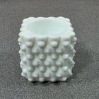 Fenton Toothpick Holder Small White Excellent Hobnail Milk Glass Square