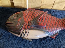 红色木制日本古董盘子| eBay