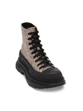 ALEXANDER MCQUEEN Womens Beige 1-1/2" Platform Toe Wedge Combat Boots 36.5