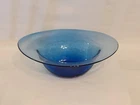 LARGE SANDBLASTED BLENKO 1959 BOWL Wayne Husted (?) Persian Blue ART GLASS BOWL
