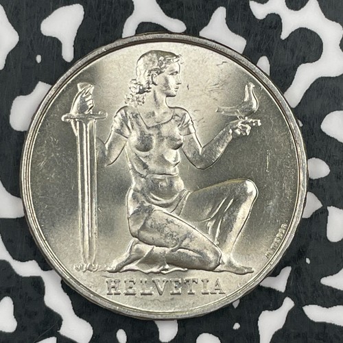 1936 Switzerland 5 Francs Lot#F7045 Silver! High Grade! Beautiful!