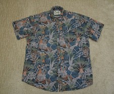 Howler Brothers Shirt Men Large Blue Hawaiian Short Sleeve Button Up Tropical