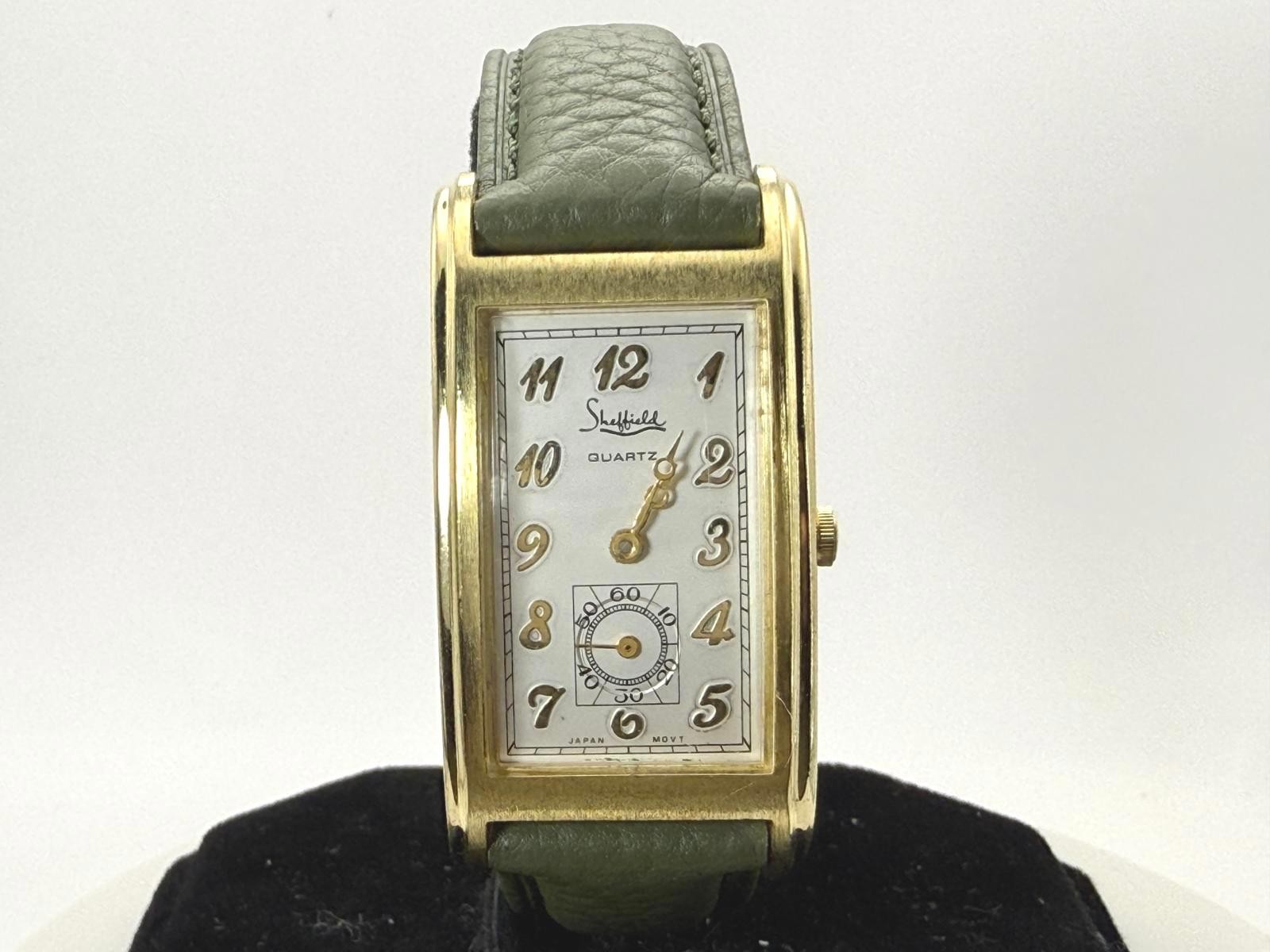 Sheffield Quartz Rectangular Watch Gold Tone 22mm… - image 1