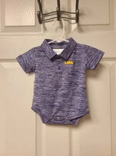 LSU Baby Boy Polo One-Piece by Two Feet Ahead Sz Newborn EXC COND NB LSU TIGERS