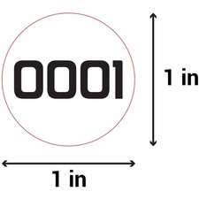 1" Round Labels - White Glossy Finish, 5000 Count