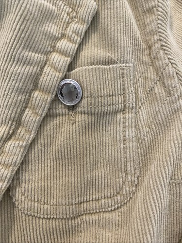 VTG No Boundaries Corduroy Jacket Womens M Button Y2K 90s Flap Pocket Khaki - Picture 4 of 12